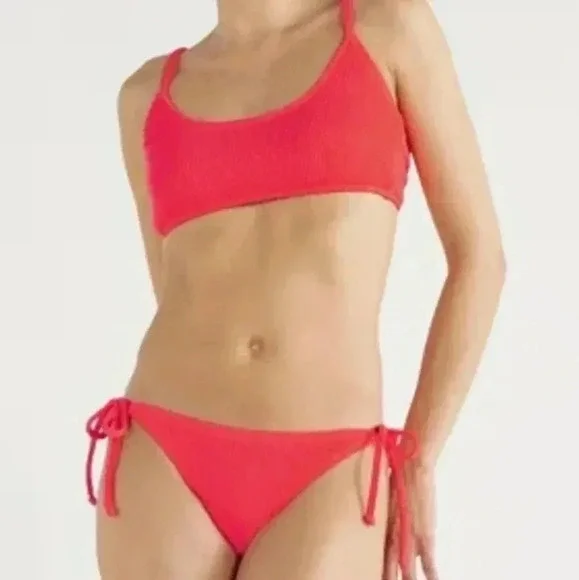 NWT No Boundaries Piece Popcorn Glow Orange Bikini Swimwear